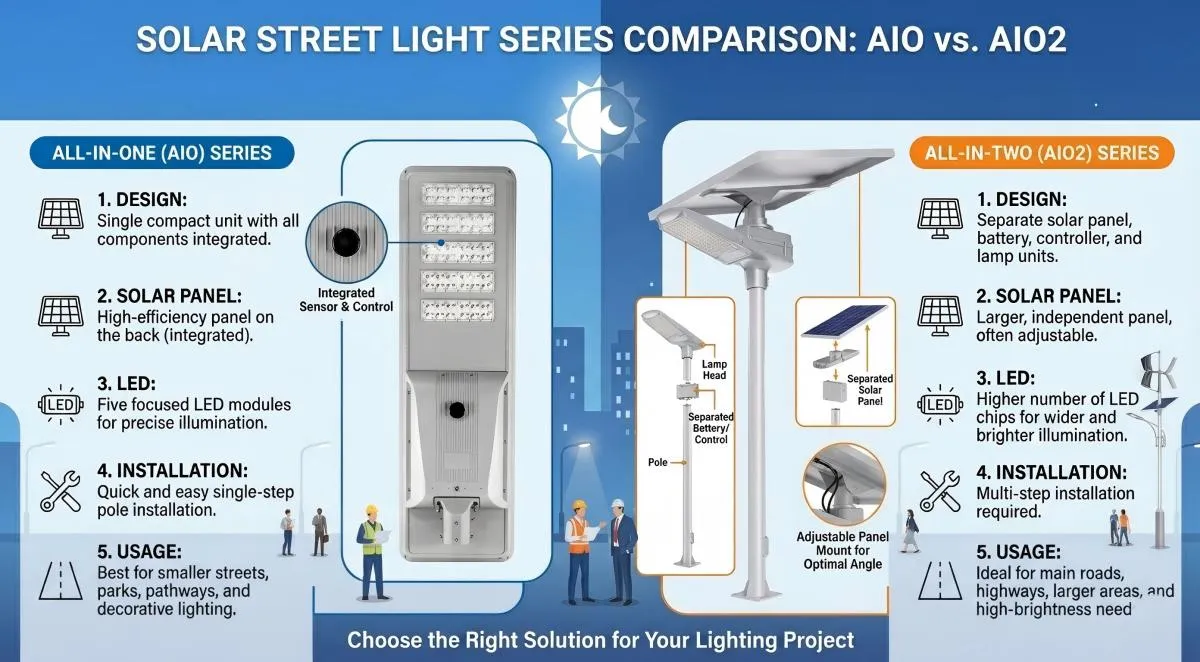 All-in-One vs. All-in-Two Solar Street Lights: Which is Best?