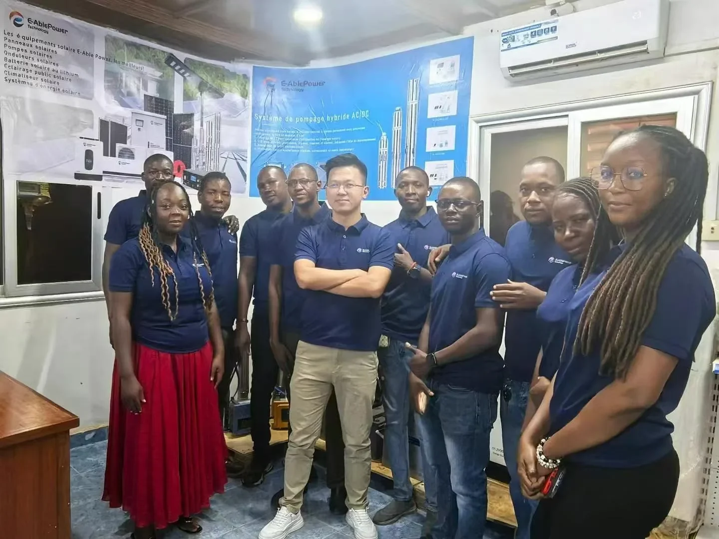 Distributor team in the solar showroom