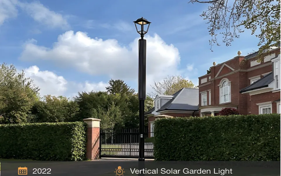 Vertical solar garden light project in Italy