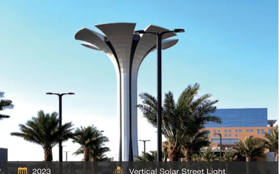 Vertical solar street light project in Saudi Arabia