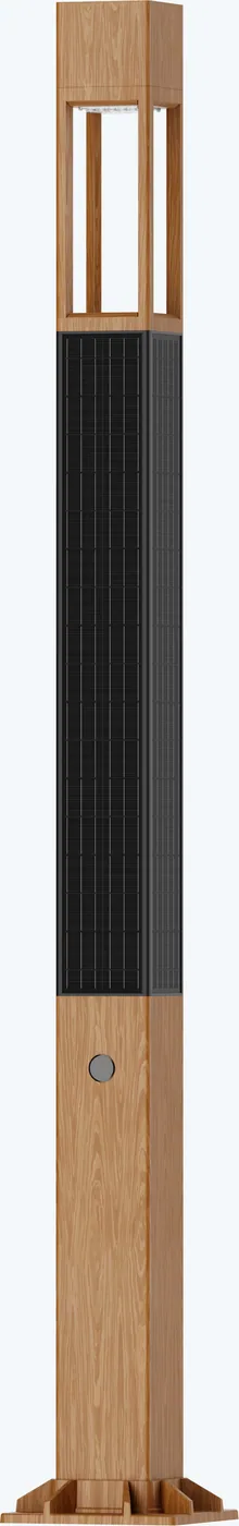 SOLVERT PILLAR A Vertical Solar Garden Light - 2.8 m · wood