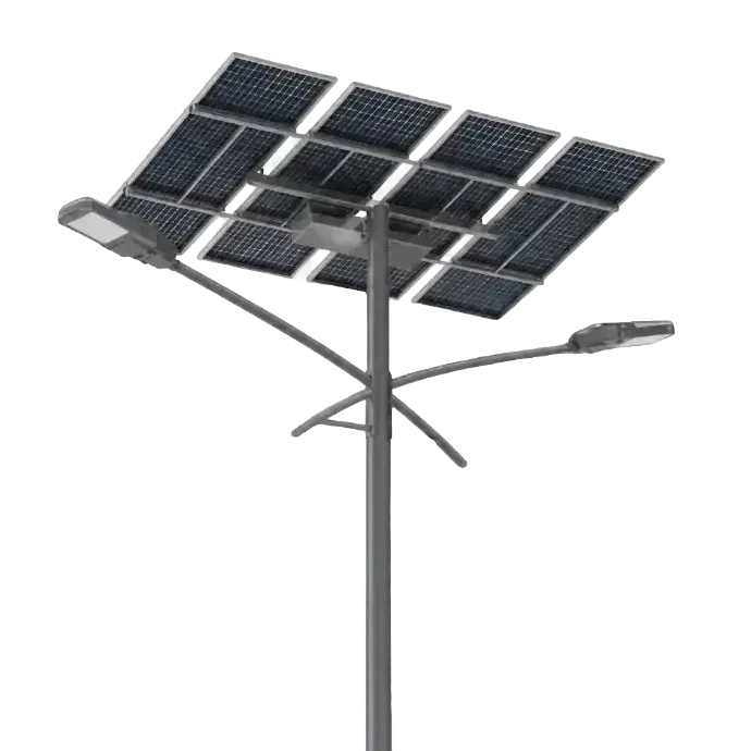 80W Split Solar Street Light - 9M Double Arm