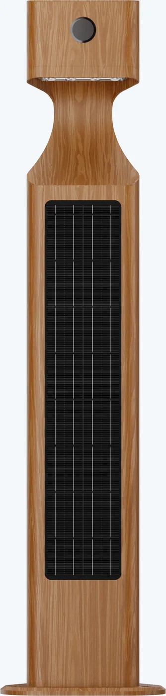 WOODPECKER TRI-180 Sculptural Solar Pathway Light - Front view