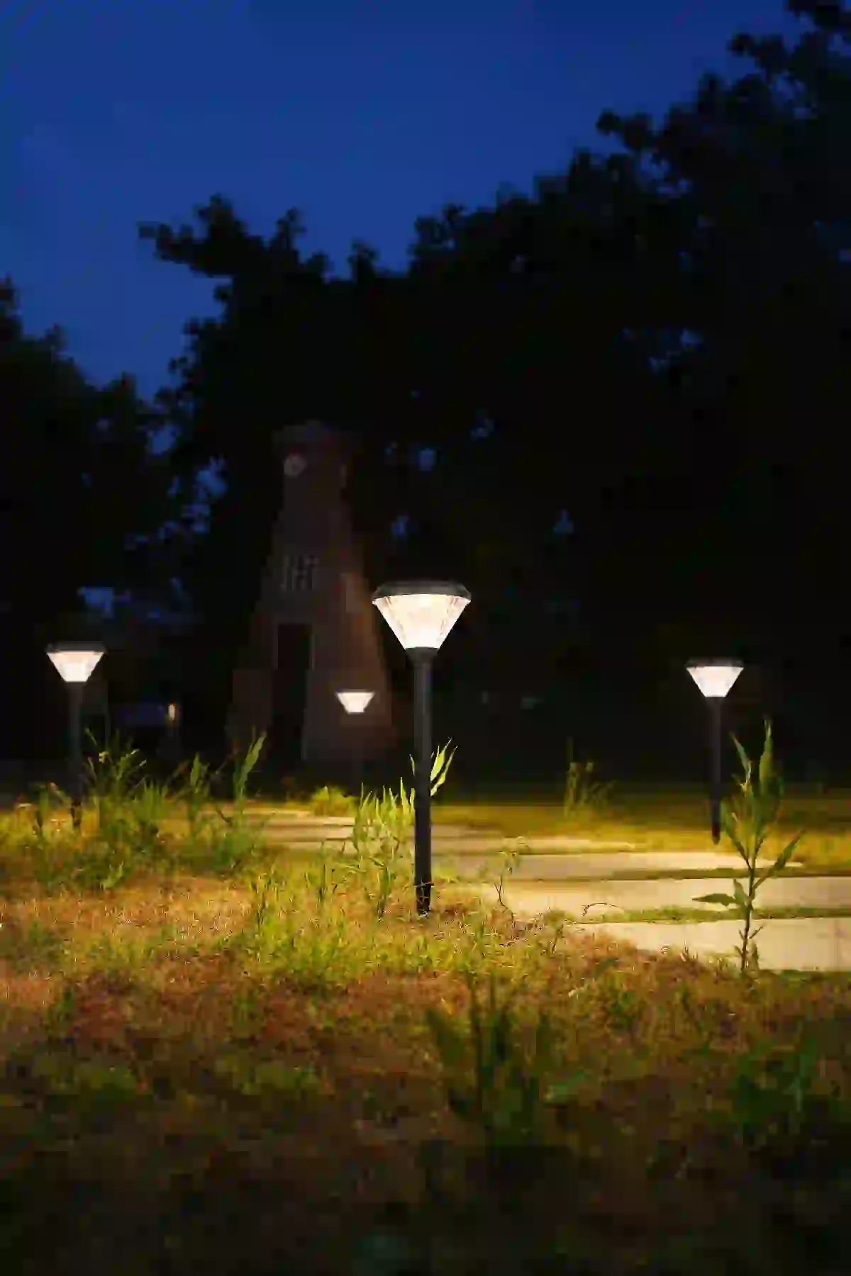 CPD-0804 solar lights beside a residential entry