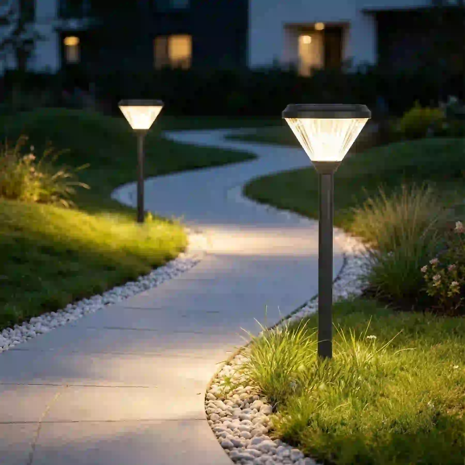 CPD-0804 solar light beside a patio seating area
