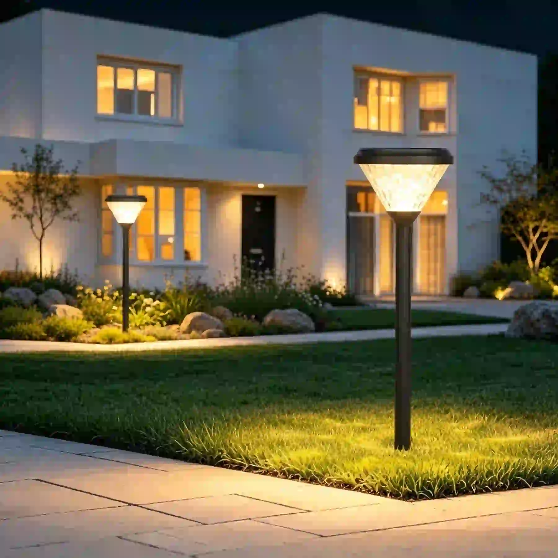 CPD-0907 solar light in a planted garden bed