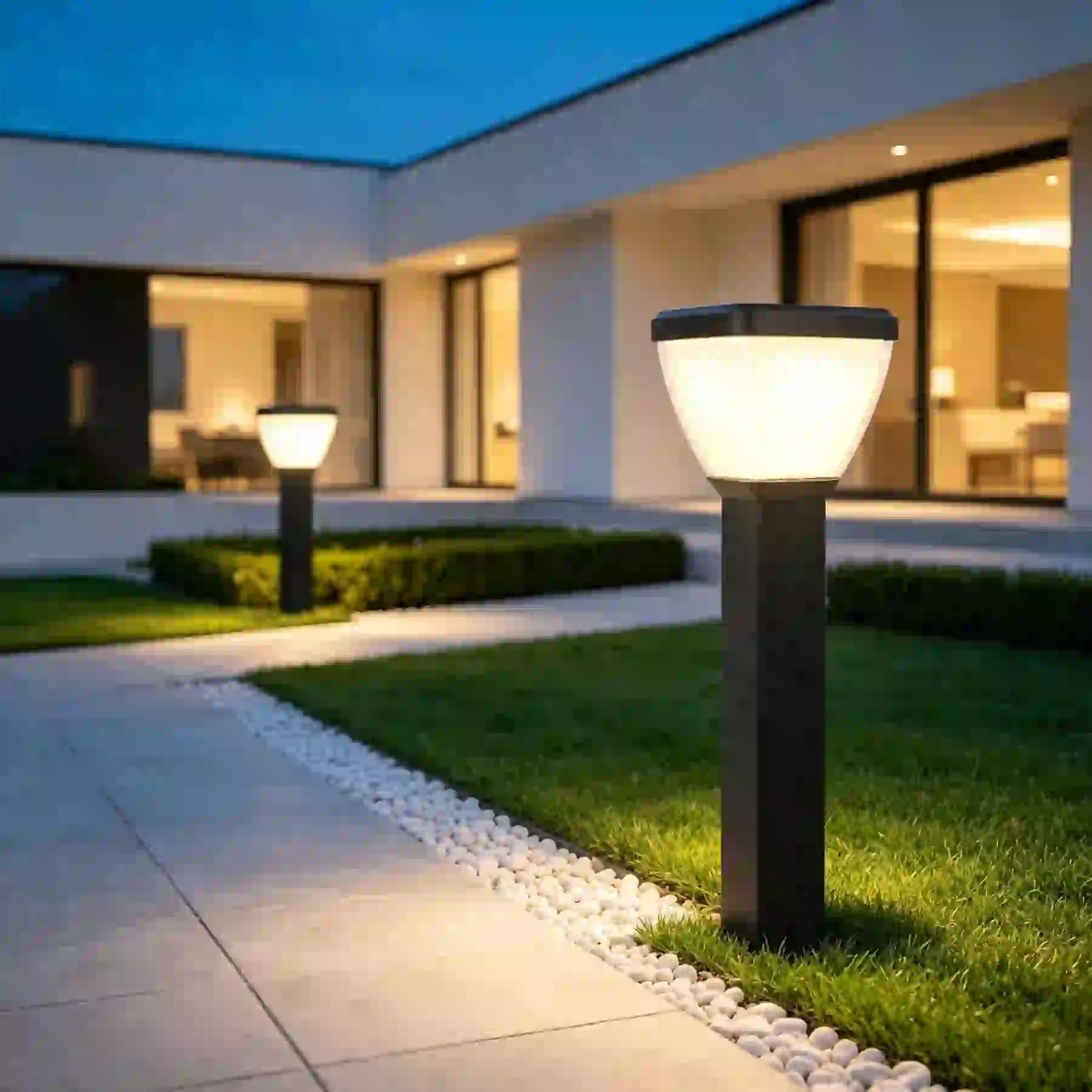 CPD-1106 solar lights beside a residential entry