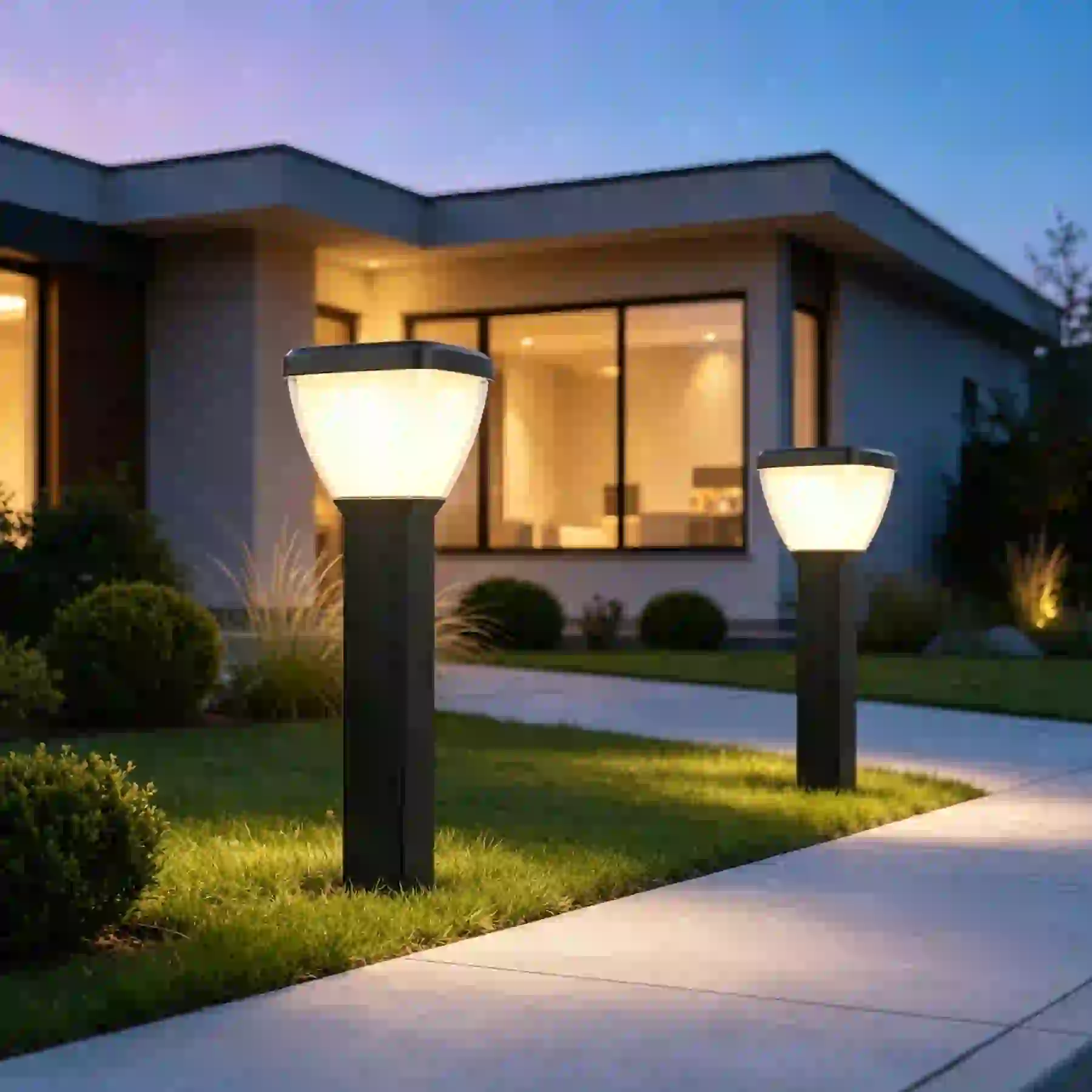 CPD-1106 solar lights along a garden path