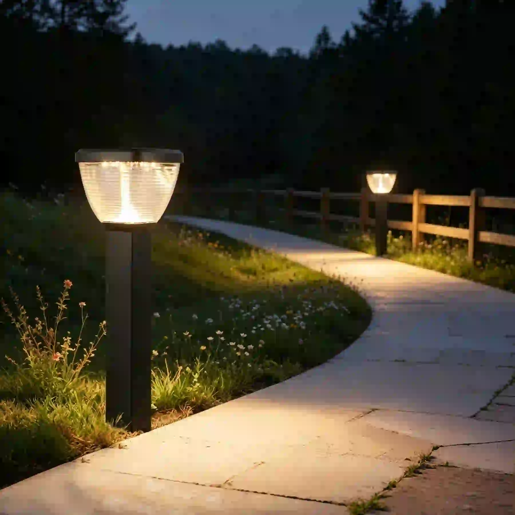 CPD-1106 solar lights beside a residential entry