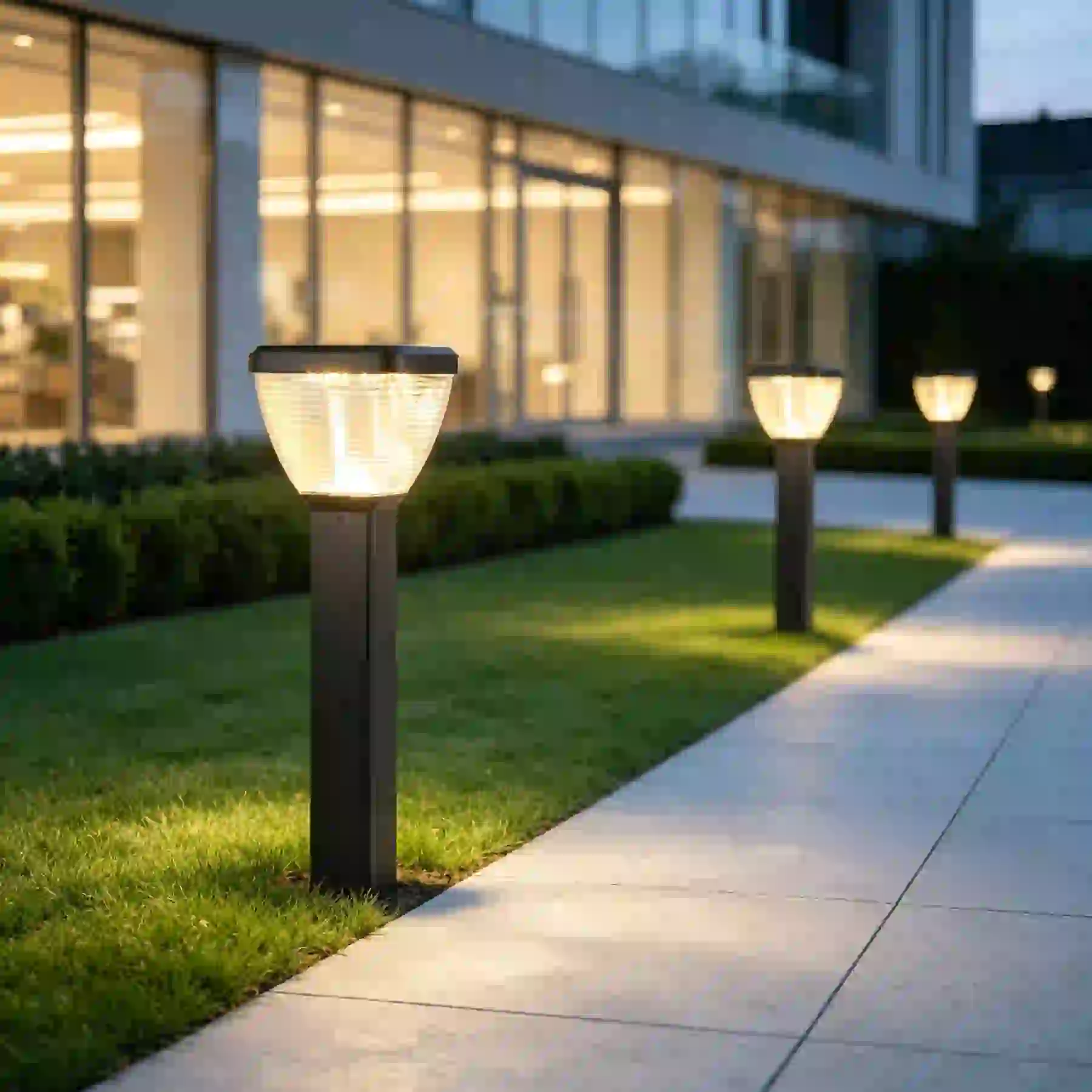 CPD-1106 solar light in a planted garden bed