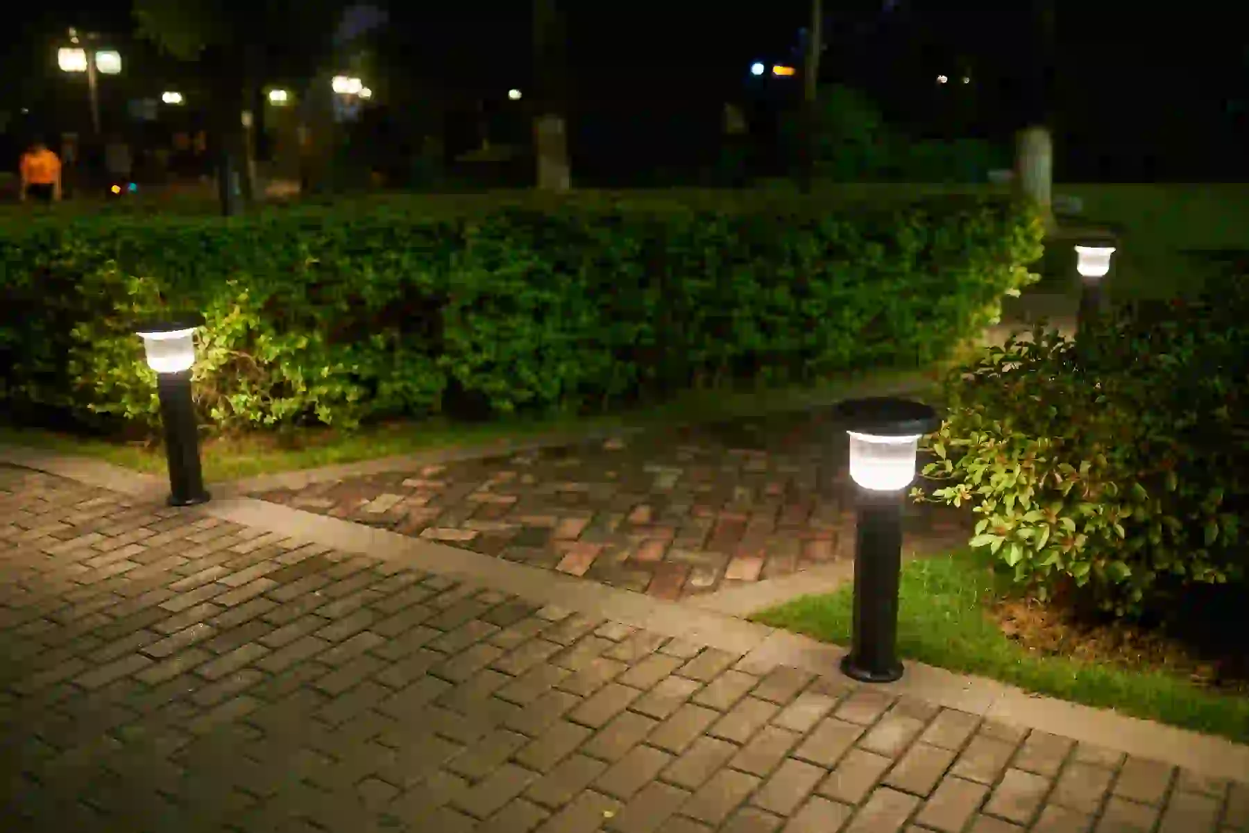 CPD-2204 solar lights along a garden path