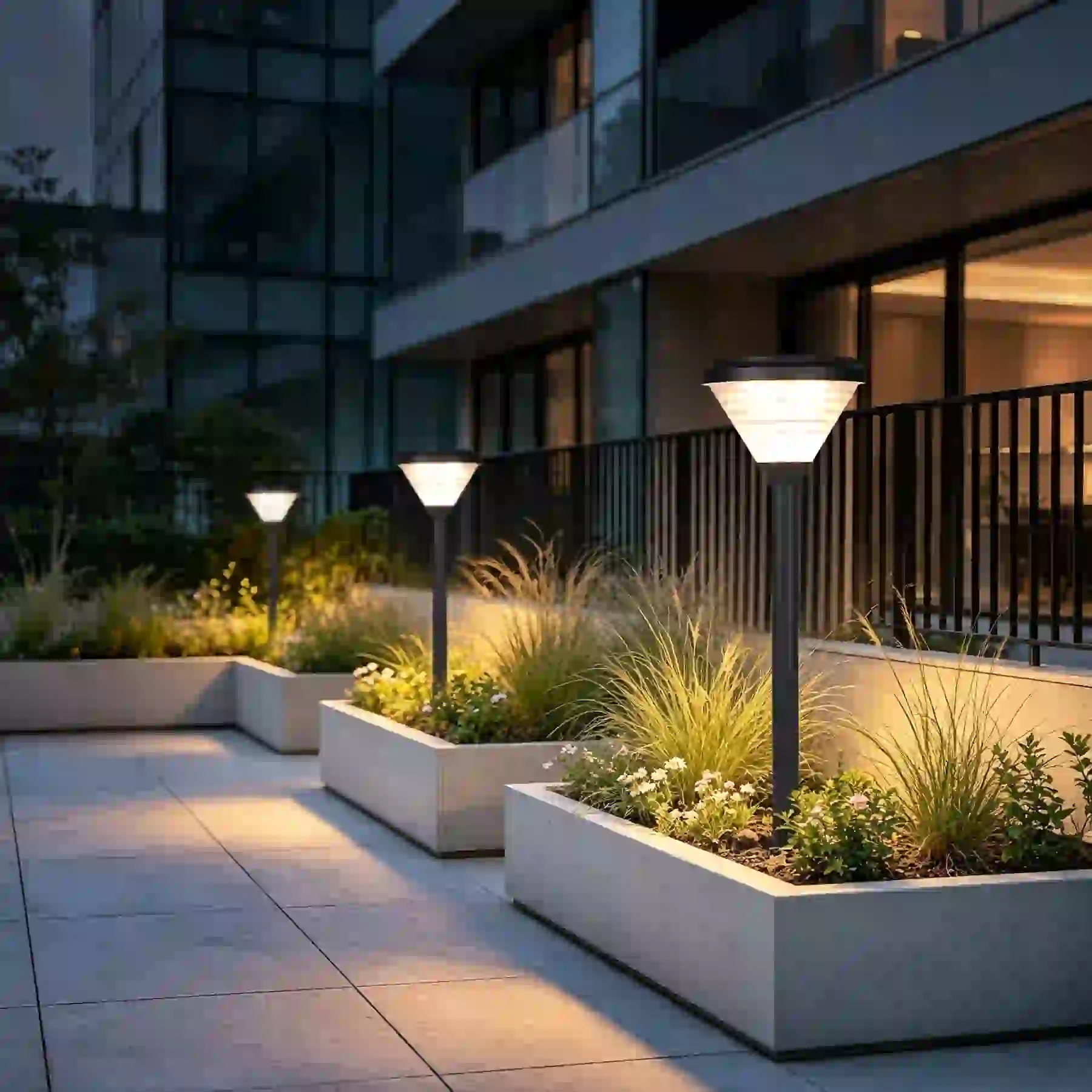 CPD-3004 solar light in a planted garden bed