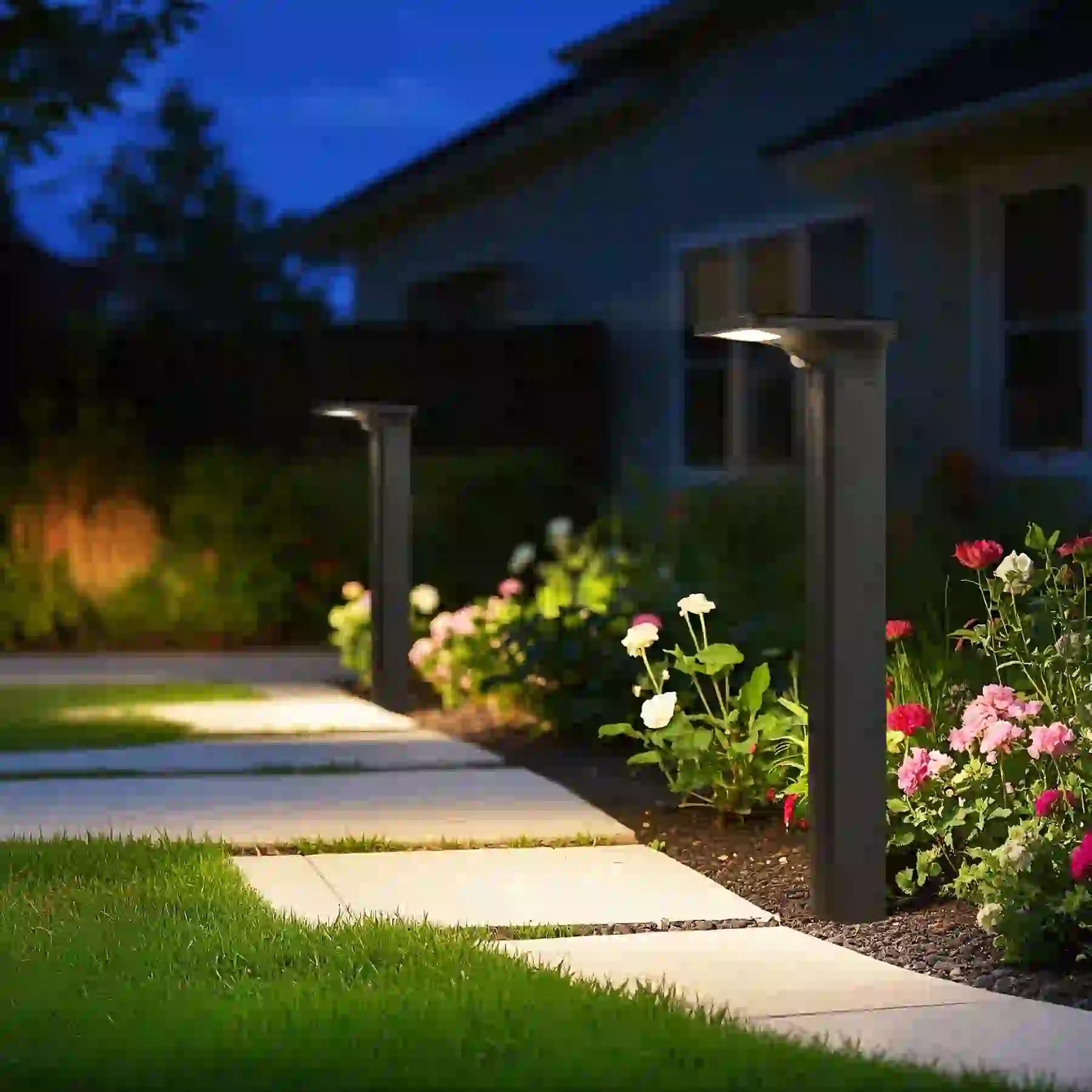 CPD-3005 solar light in a planted garden bed