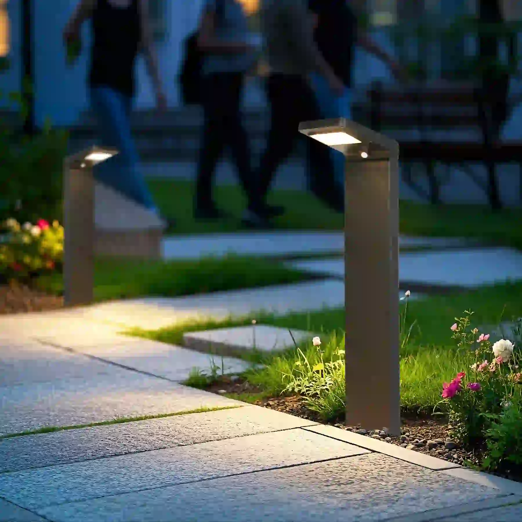 CPD-3008 solar light beside a patio seating area
