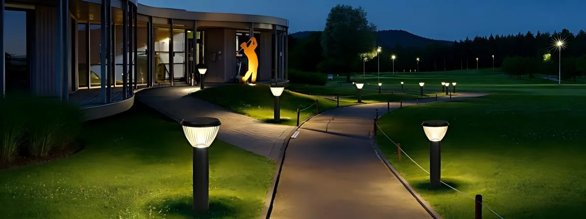 ZC-CPD4104 & ZC-CPD2204 cylindrical solar bollard light — three height options for layered commercial landscape lighting