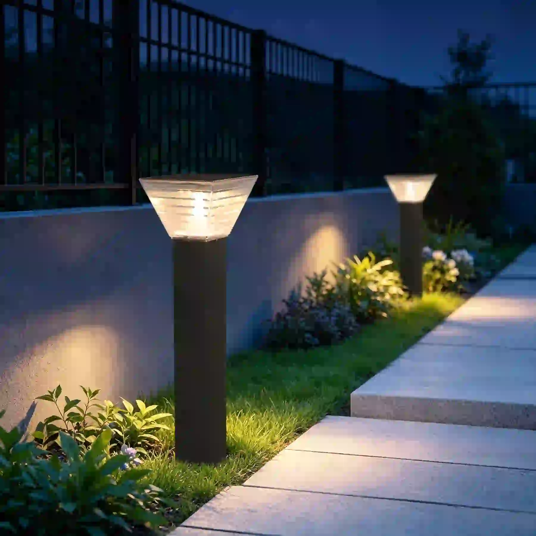 CPD-5004 solar light beside a patio seating area