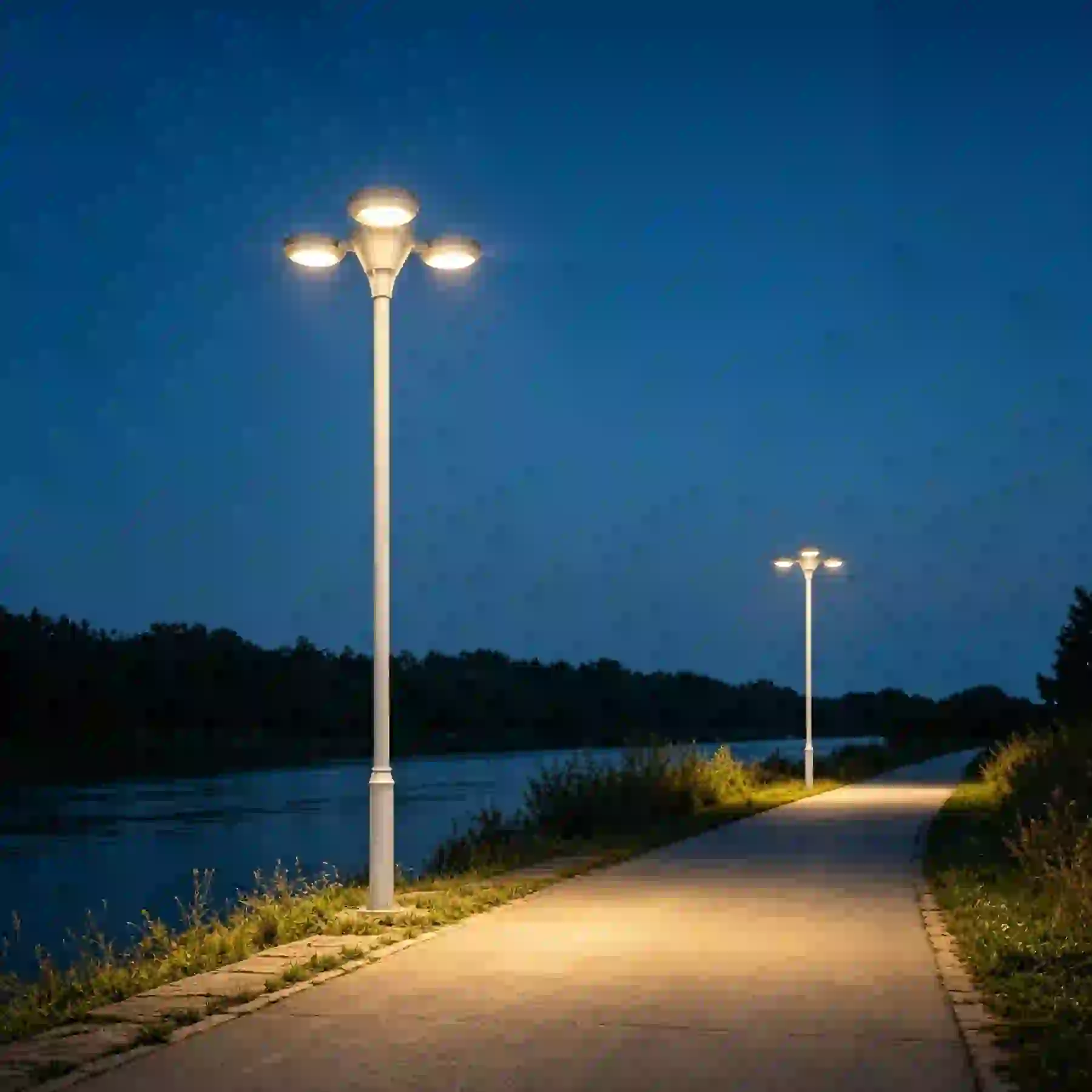 GGD-2005 solar lights beside a residential entry
