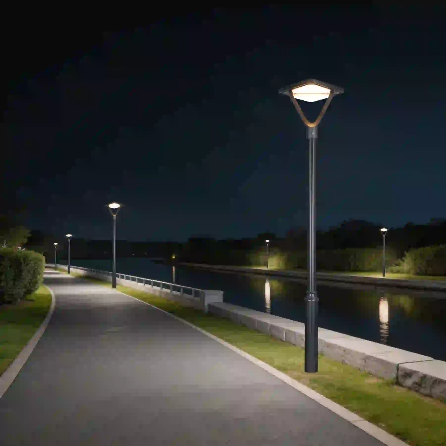 TYD-2403 solar lights beside a residential entry