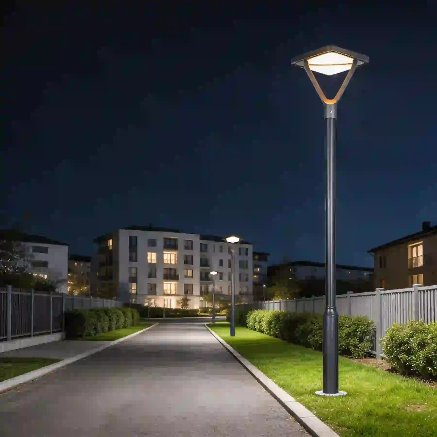 TYD-2403 solar lights along a garden path