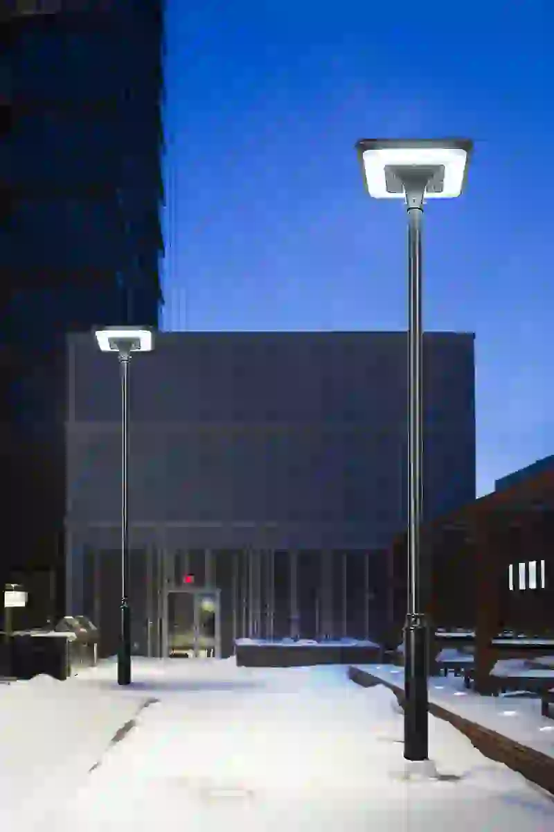 TYD-2505 solar lights beside a residential entry