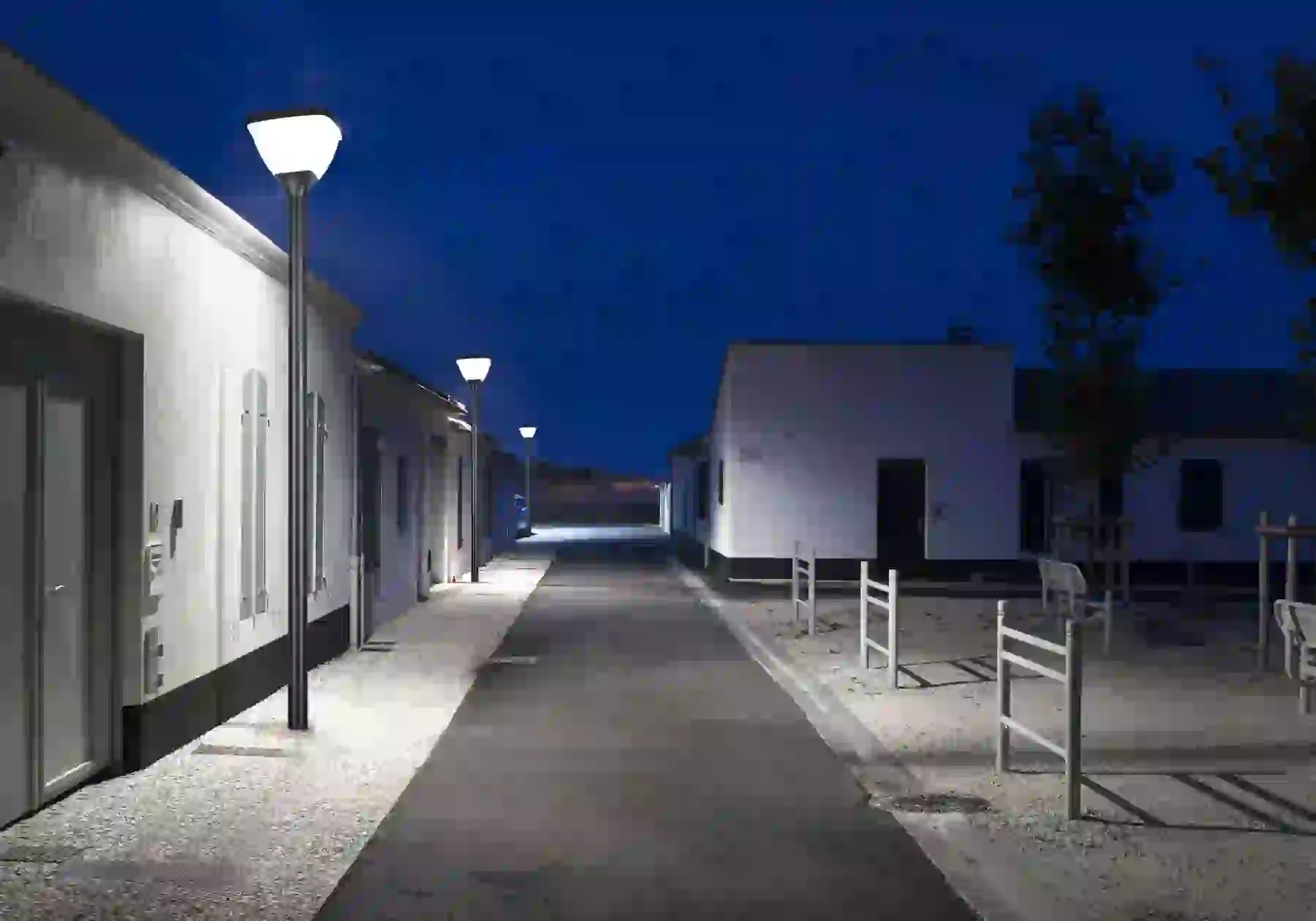 TYD-2508 solar light in a planted garden bed