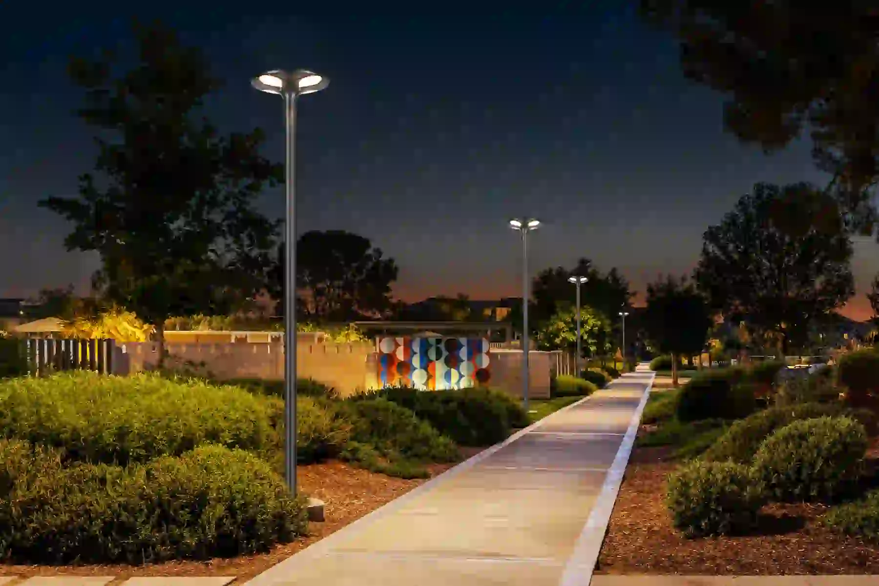 TYD-2806 solar lights beside a residential entry