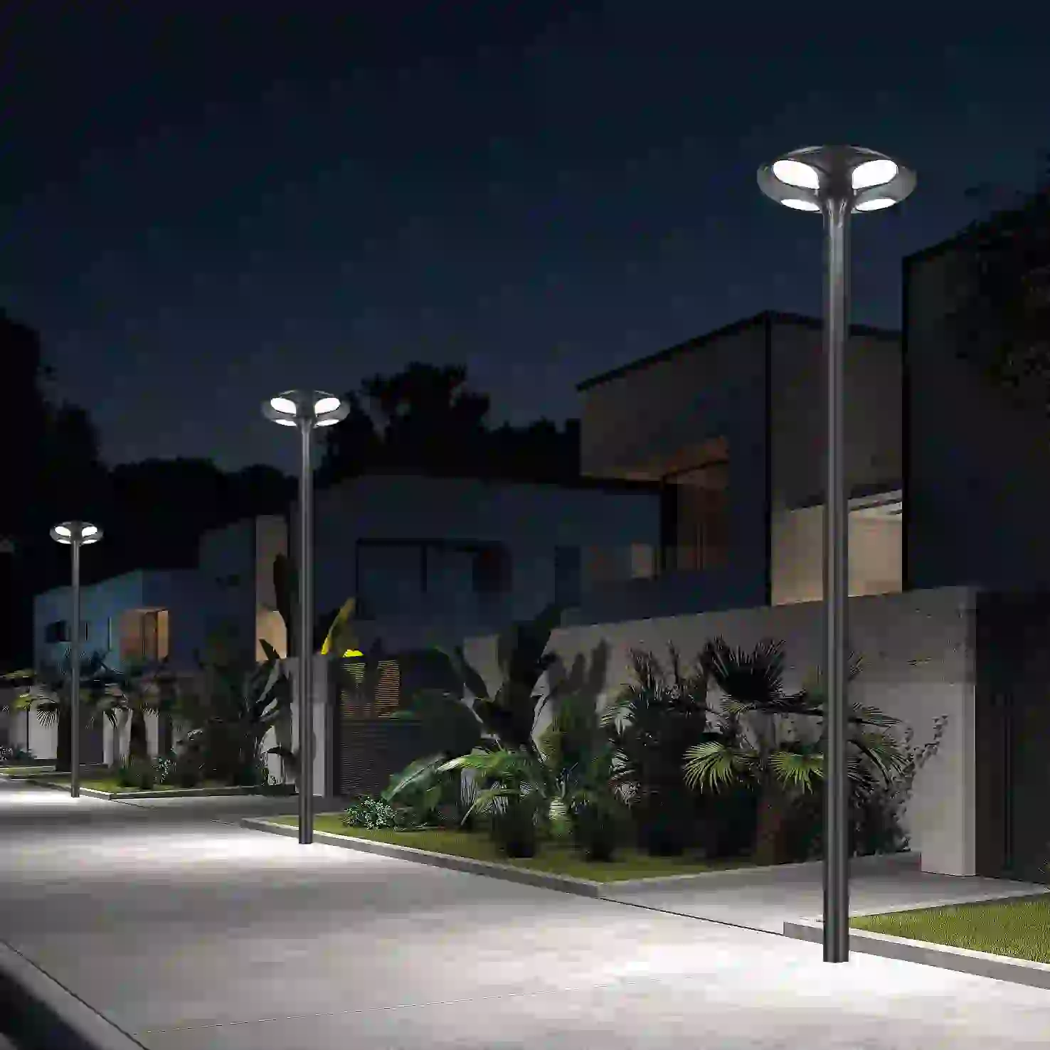 TYD-2806 solar light beside a patio seating area