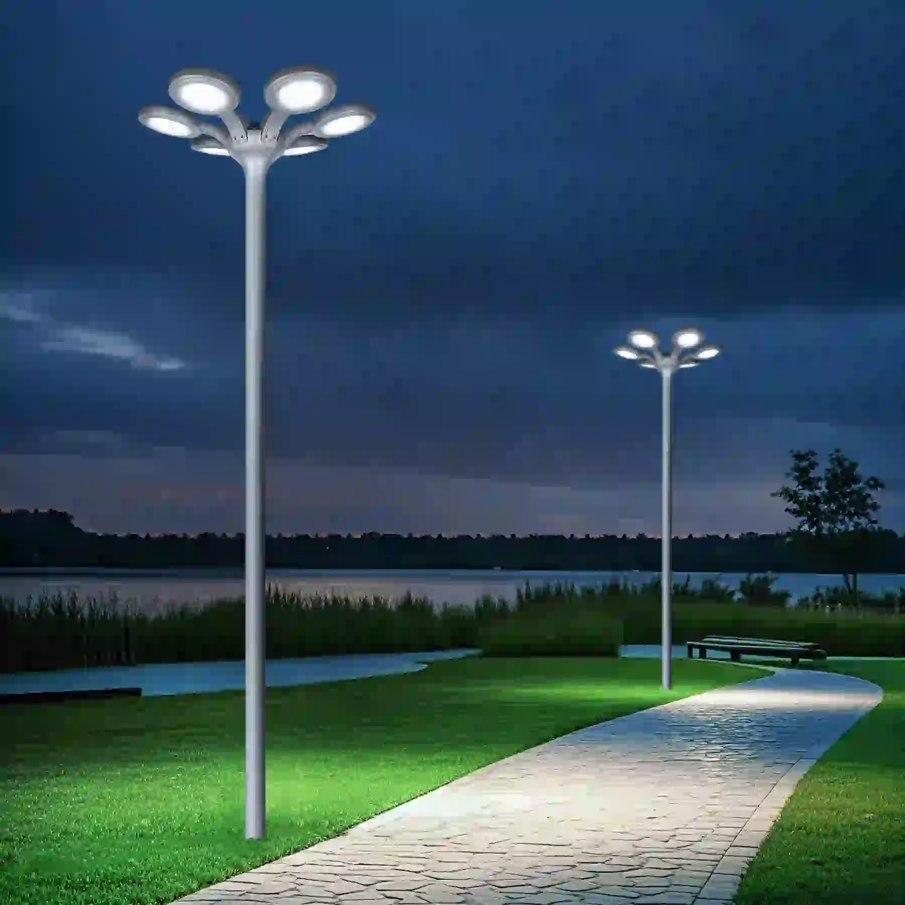 TYD-5106 solar light beside a patio seating area