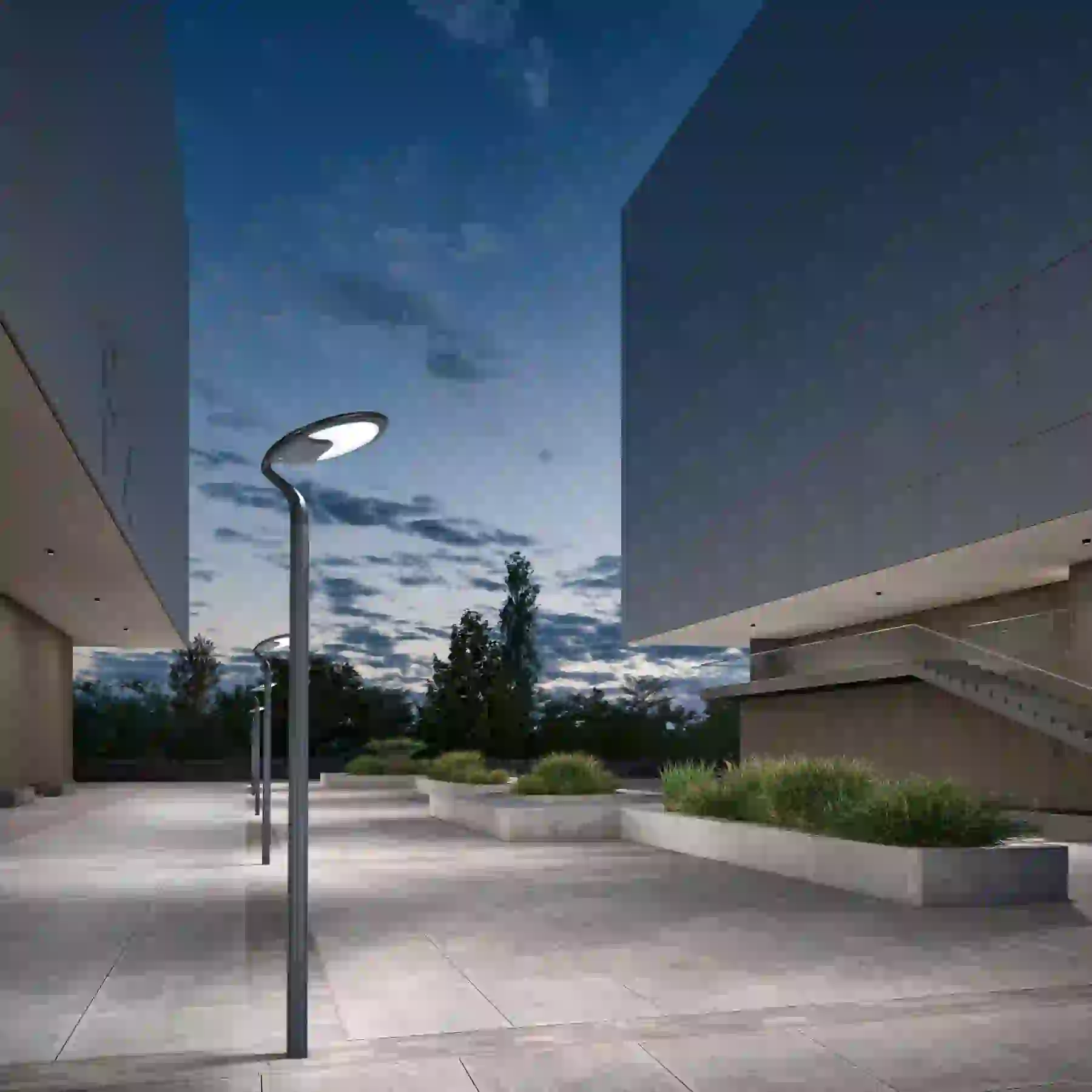 TYD-5108 solar light in a planted garden bed